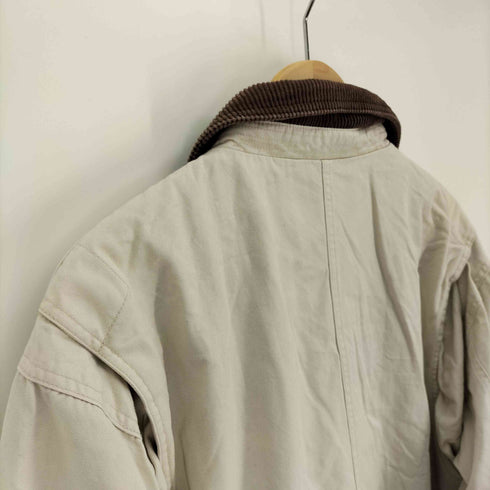 ランズエンド LANDS END 90S 裏地 チェック 襟 コーデュロイ ハンティング カバーオール ジャケット メンズ import:L